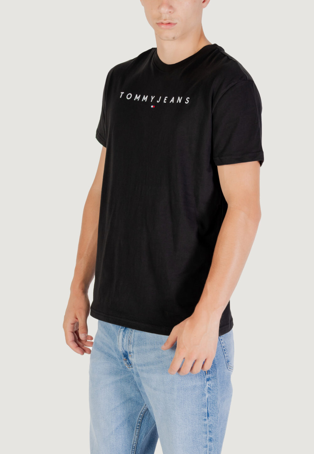 T-shirt Tommy Hilfiger Jeans TJM REG LINEAR LOGO Nero - Foto 3