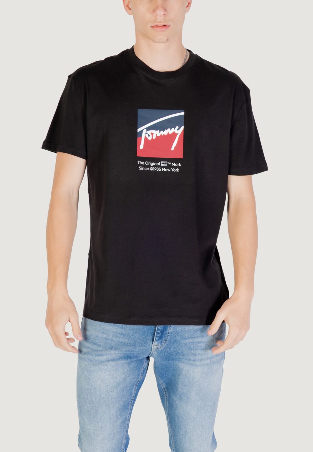 T-shirt Tommy Hilfiger Jeans TJM REG RWB DNA TEE Nero - Foto 1