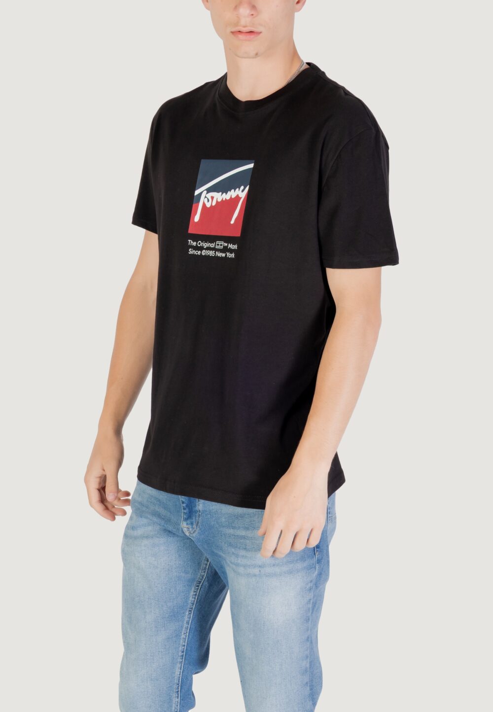 T-shirt Tommy Hilfiger Jeans TJM REG RWB DNA TEE Nero - Foto 2