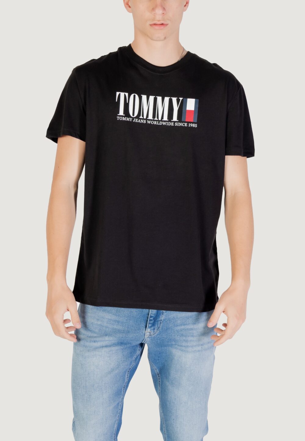 T-shirt Tommy Hilfiger Jeans TJM REG TOMMY DNA FL Nero - Foto 5