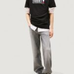 T-shirt Tommy Hilfiger Jeans TJM REG TOMMY DNA FL Nero - Foto 4