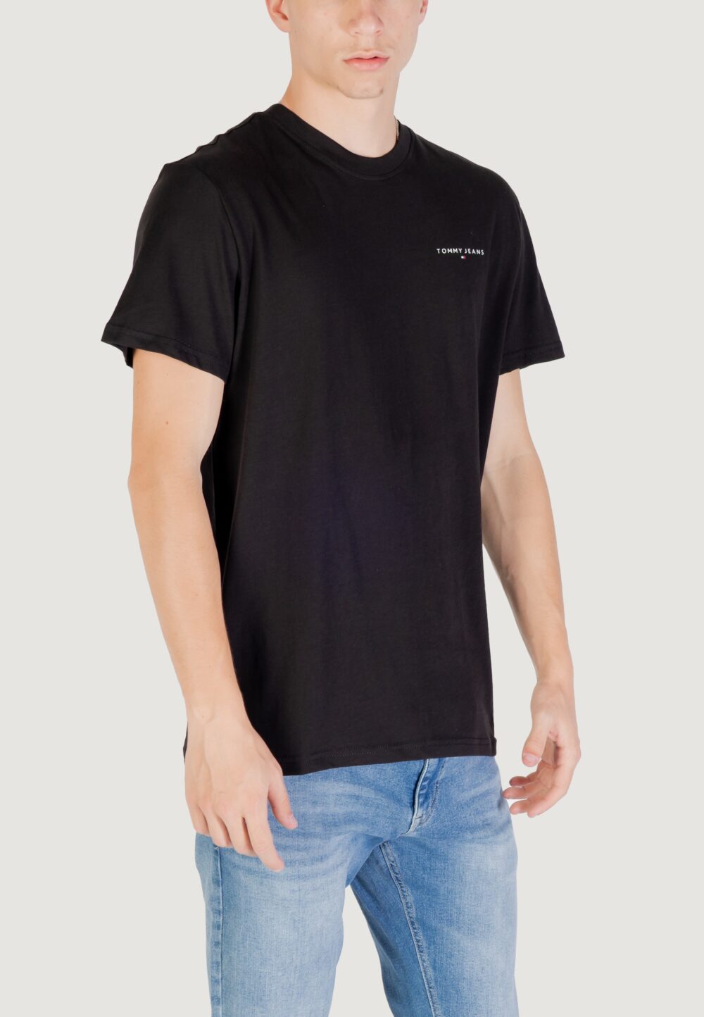 T-shirt Tommy Hilfiger Jeans TJM SLIM LINEAR CHES Nero - Foto 3