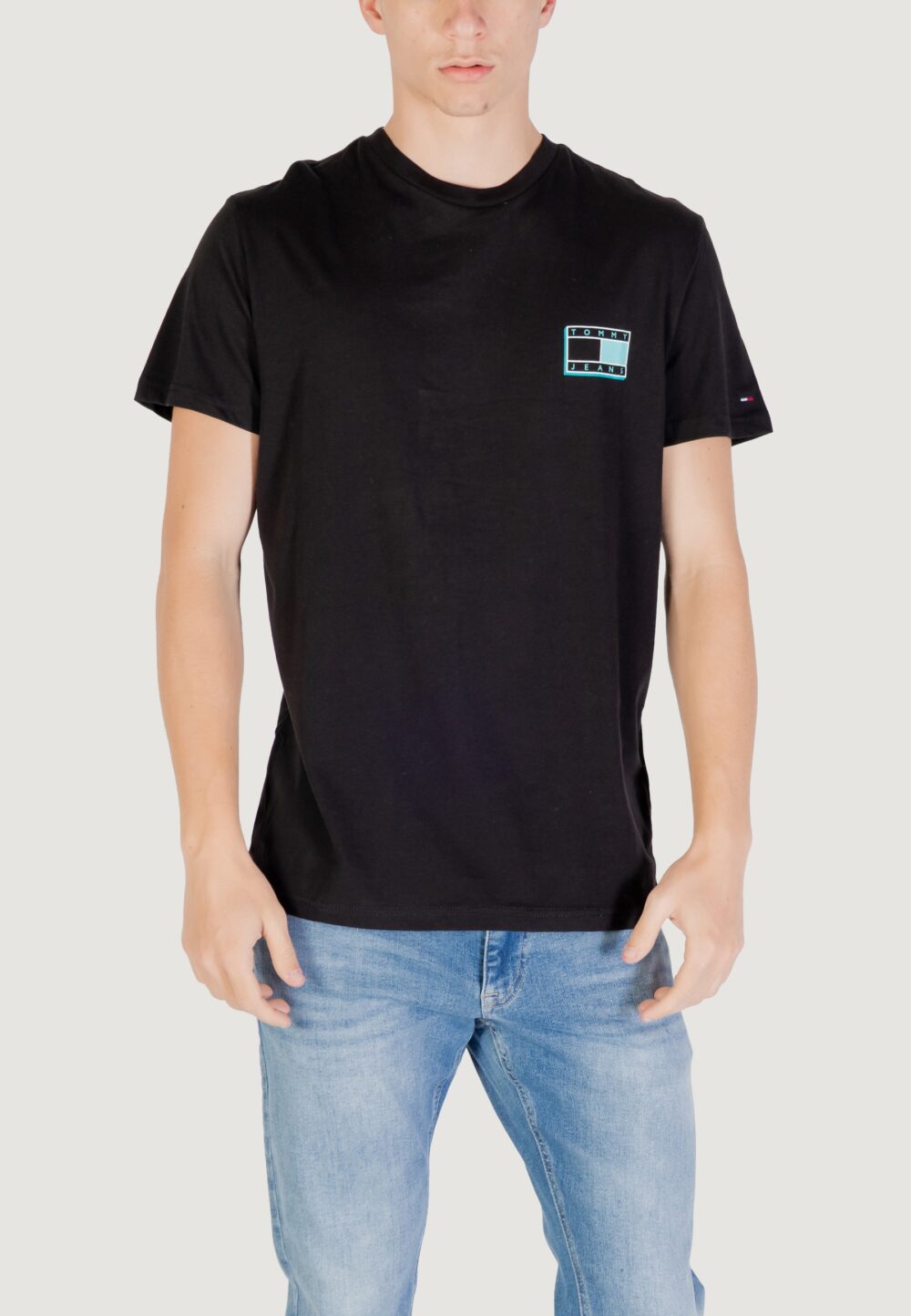 T-shirt Tommy Hilfiger Jeans TJM SLIM POP COLOR F Nero - Foto 1