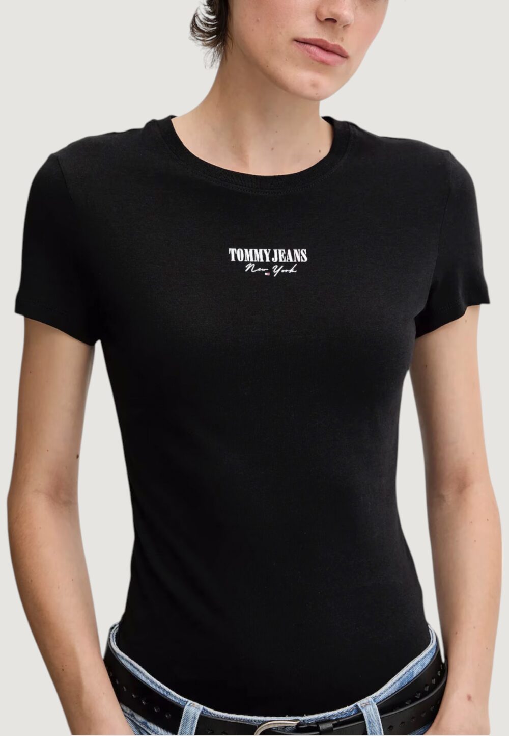 T-shirt Tommy Hilfiger Jeans TJW SLIM ESSENTIAL L Nero - Foto 2