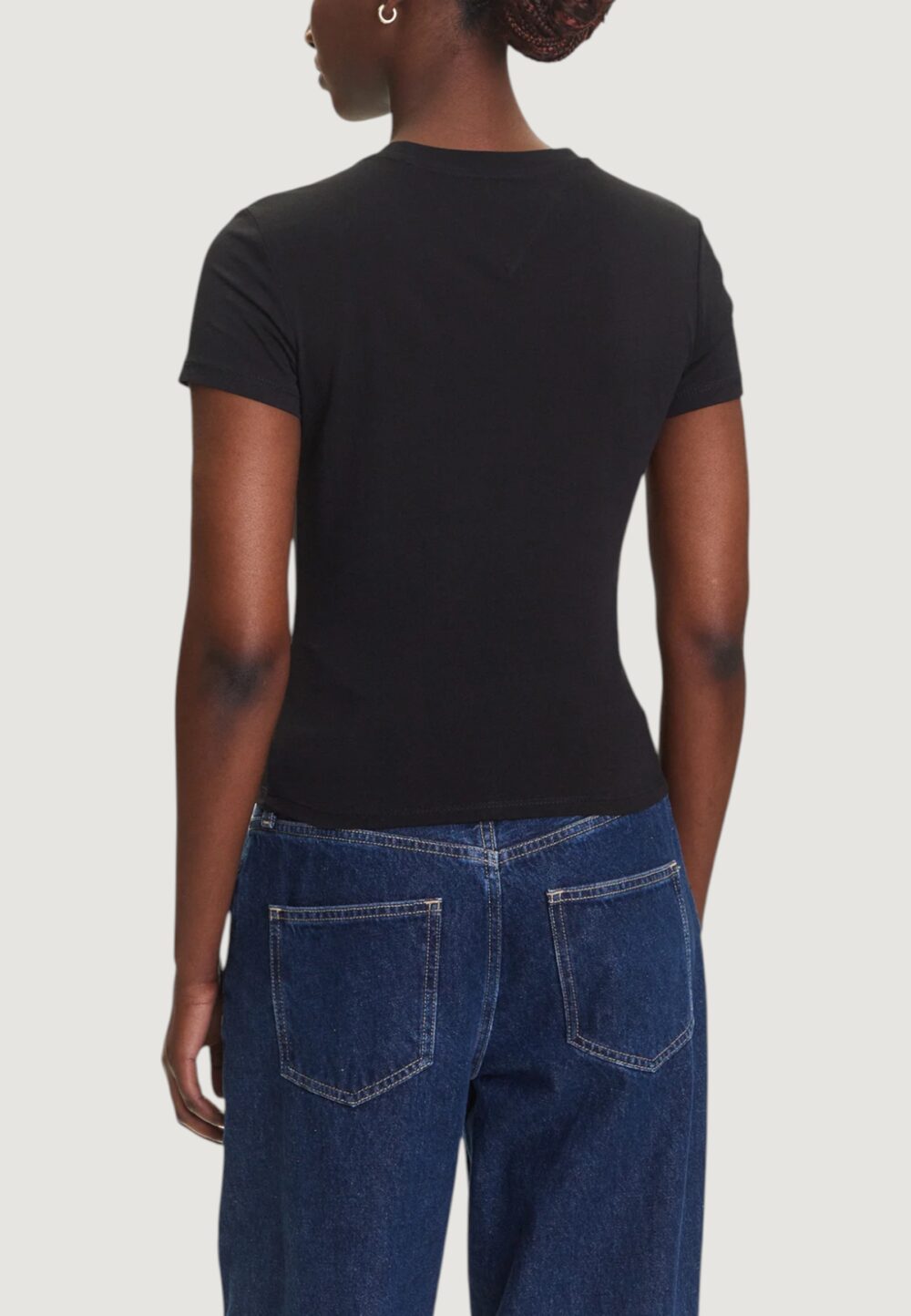 T-shirt Tommy Hilfiger Jeans TJW SLIM LINEAR SS T Nero - Foto 4