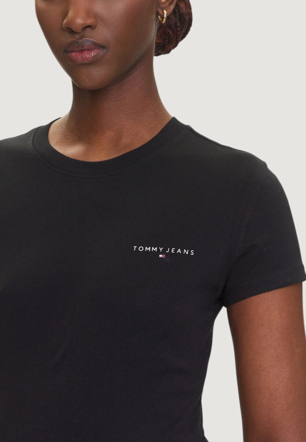T-shirt Tommy Hilfiger Jeans TJW SLIM LINEAR SS T Nero - Foto 3