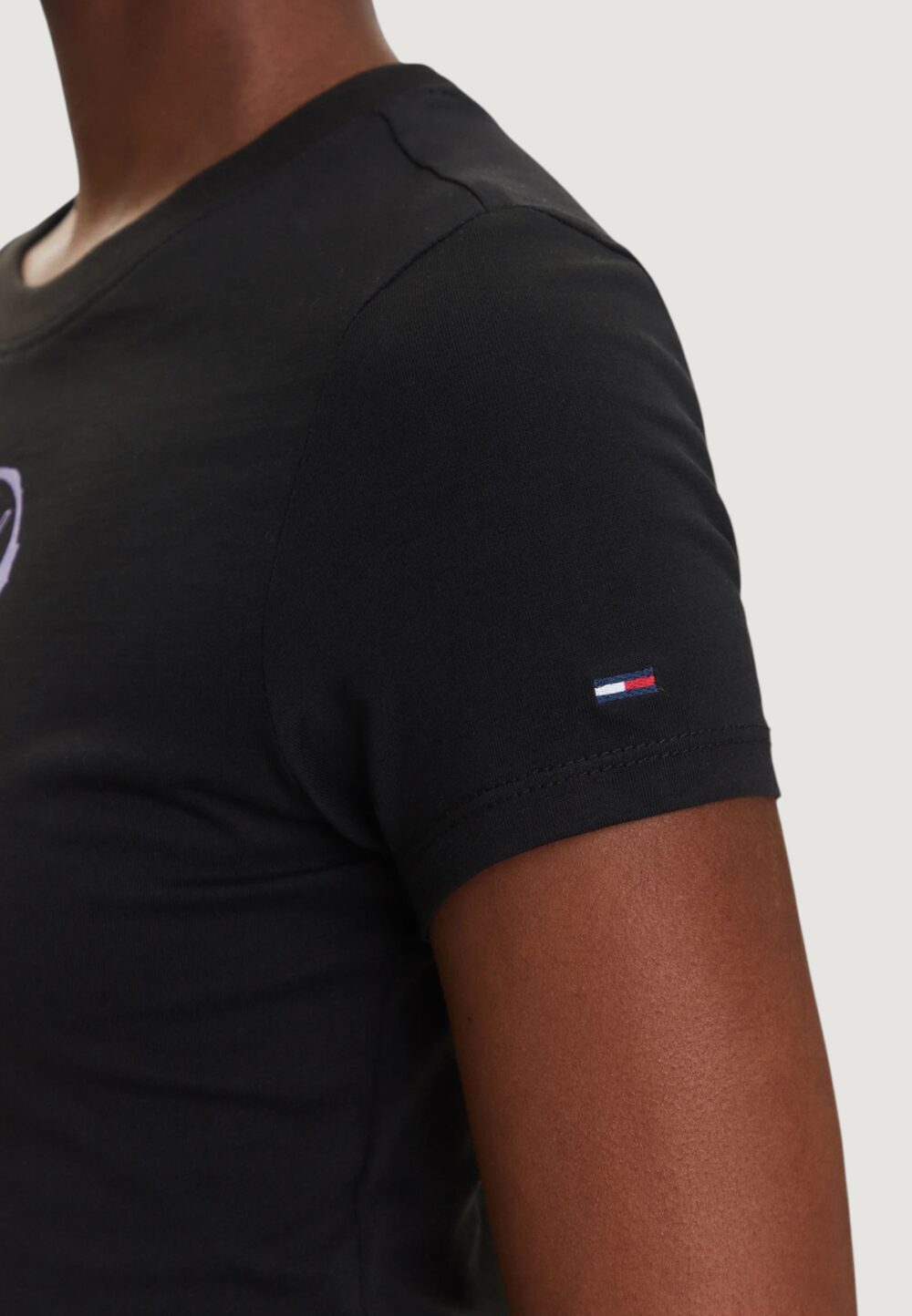 T-shirt Tommy Hilfiger Jeans TJW SLIM SH HEART TE Nero - Foto 5