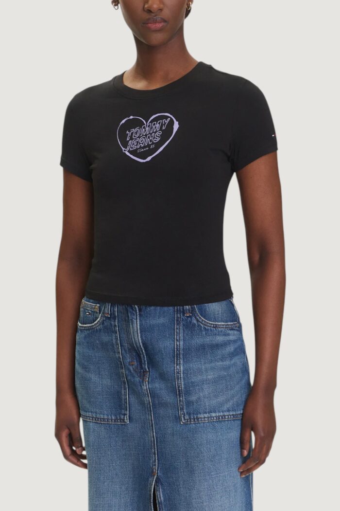 T-shirt Tommy Hilfiger TJW SLIM SH HEART TE Nero – DW0DW21390