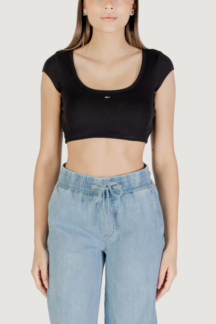 T-shirt Tommy Hilfiger TJW SP CRP RIB SS TO Nero – DW0DW21185