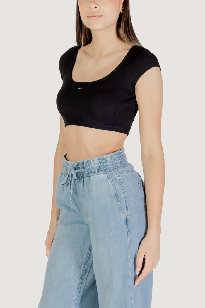 T-shirt Tommy Hilfiger TJW SP CRP RIB SS TO Nero – DW0DW21185