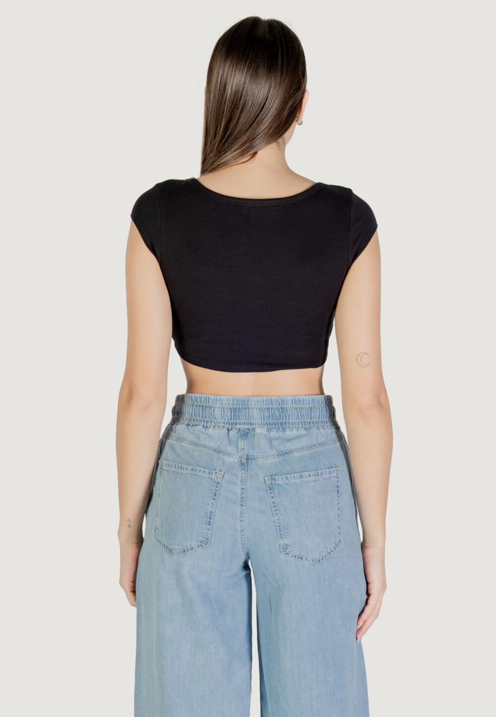 T-shirt Tommy Hilfiger Jeans TJW SP CRP RIB SS TO Nero - Foto 4