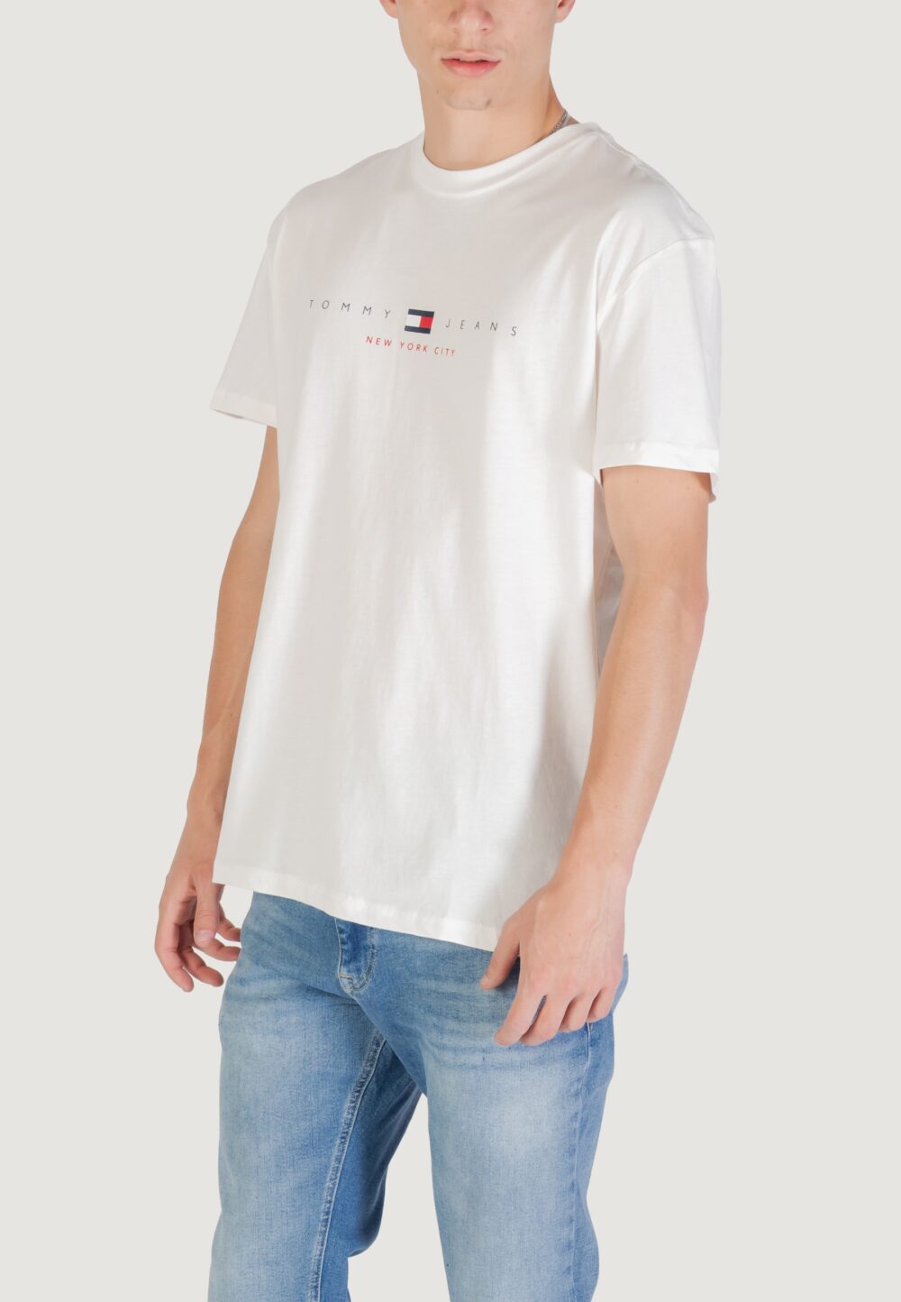 T-shirt Tommy Hilfiger Jeans TJM REG FLAG LINEAR Panna - Foto 2