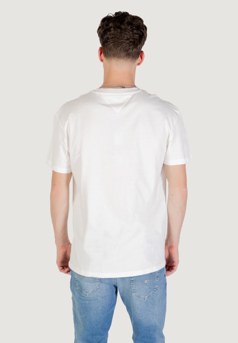 T-shirt Tommy Hilfiger Jeans TJM REG FLAG LINEAR Panna - Foto 4