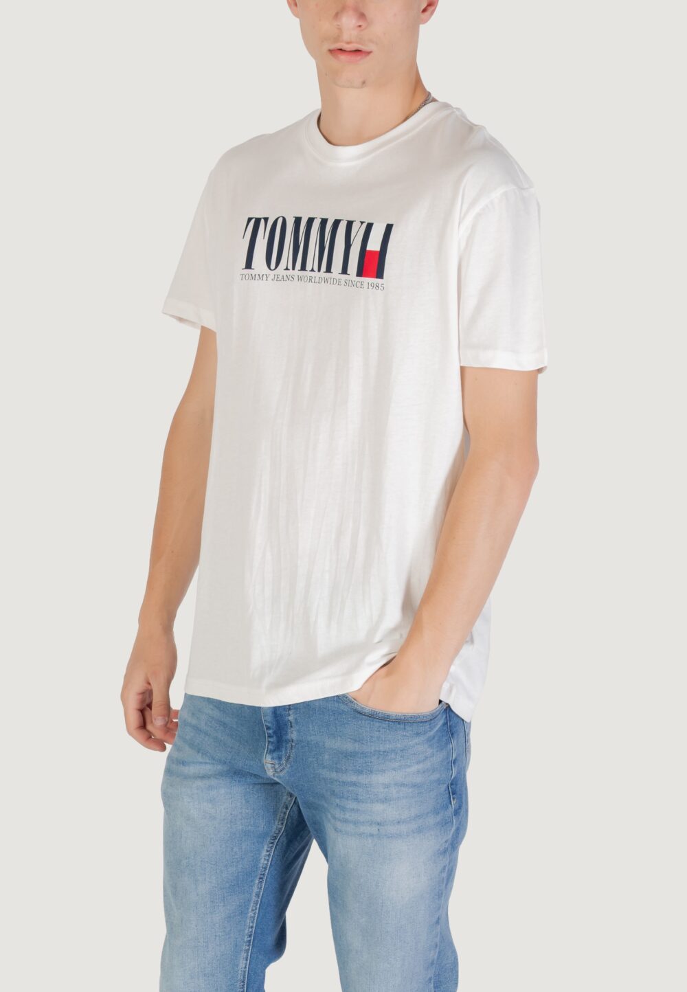 T-shirt Tommy Hilfiger Jeans TJM REG TOMMY DNA FL Panna - Foto 2