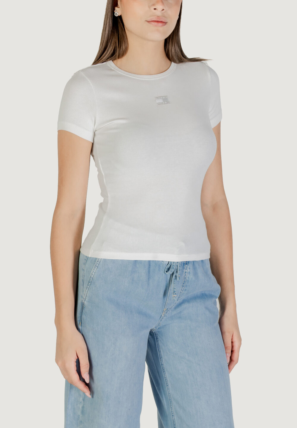 T-shirt Tommy Hilfiger Jeans TJW BADGE RIB Panna - Foto 3