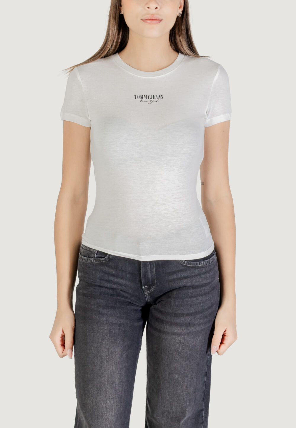 T-shirt Tommy Hilfiger Jeans TJW SLIM ESSENTIAL L Panna - Foto 5