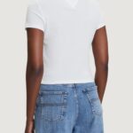 T-shirt Tommy Hilfiger Jeans TJW SLIM SH HEART TE Panna - Foto 4