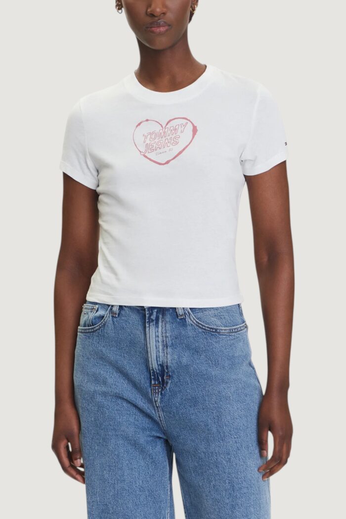 T-shirt Tommy Hilfiger TJW SLIM SH HEART TE Panna – DW0DW21390