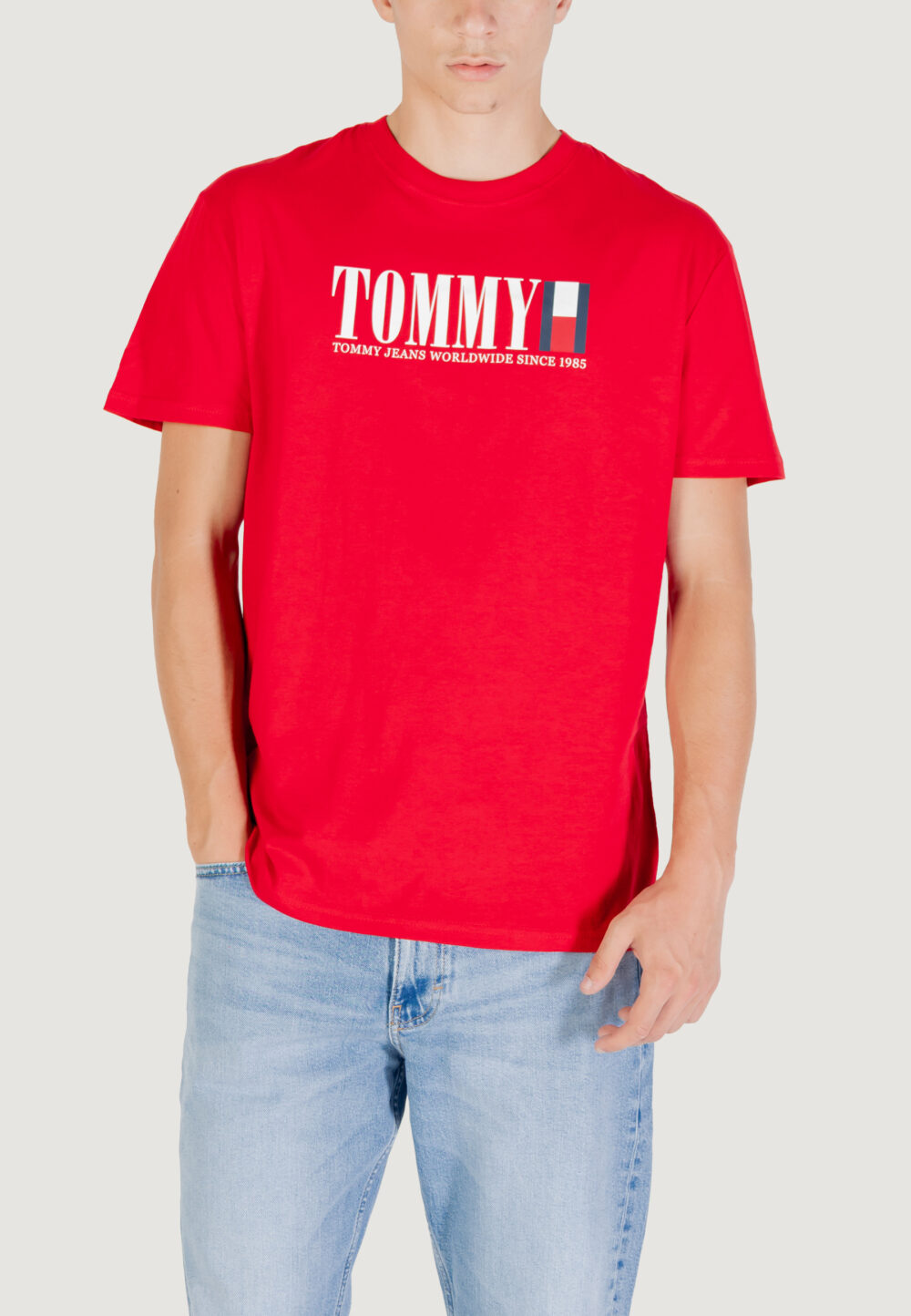 T-shirt Tommy Hilfiger Jeans TJM REG TOMMY DNA FL Rosso - Foto 1