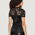 T-shirt Vila Clothes VISTASIA S/S LACE Nero - Foto 4