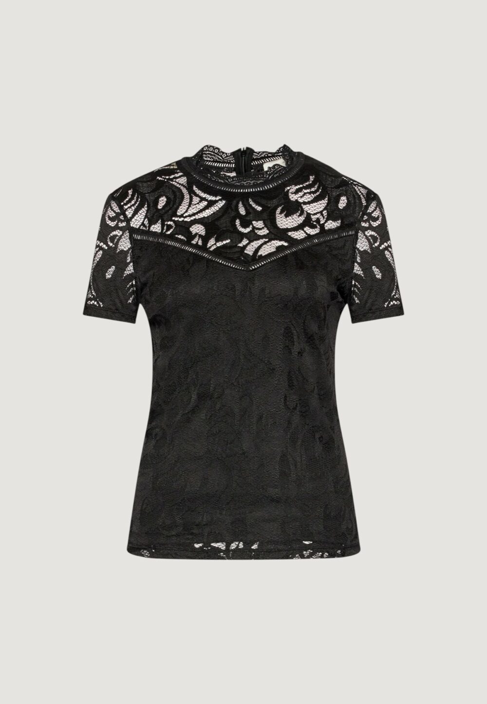 T-shirt Vila Clothes VISTASIA S/S LACE Nero - Foto 5