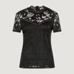 T-shirt Vila Clothes VISTASIA S/S LACE Nero - Foto 5