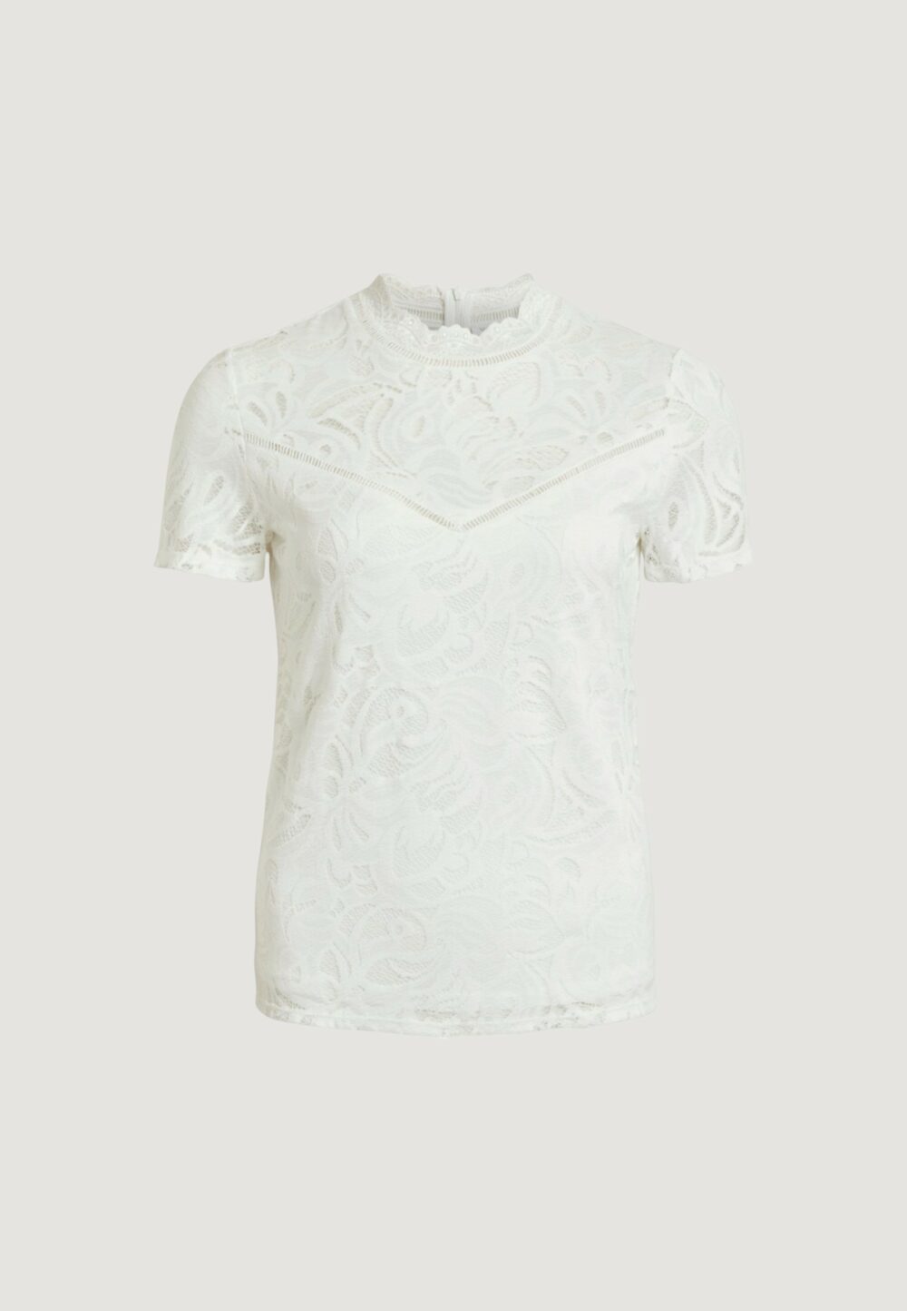 T-shirt Vila Clothes VISTASIA S/S LACE Panna - Foto 1