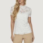 T-shirt Vila Clothes VISTASIA S/S LACE Panna - Foto 3
