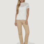 T-shirt Vila Clothes VISTASIA S/S LACE Panna - Foto 5