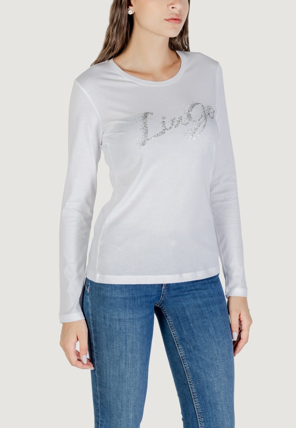 T-shirt manica lunga Liu-Jo ECS T-SHIRT MODA M/L Bianco - Argento - Foto 2