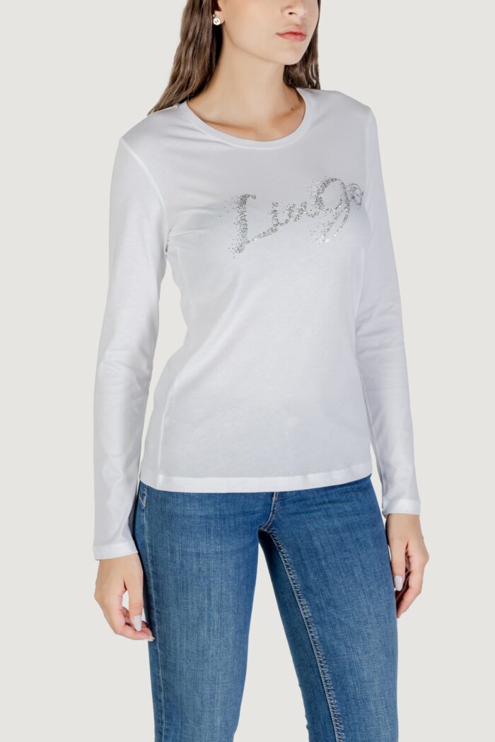 T-shirt manica lunga Liu-jo ECS T-SHIRT MODA M/L Bianco – Argento
