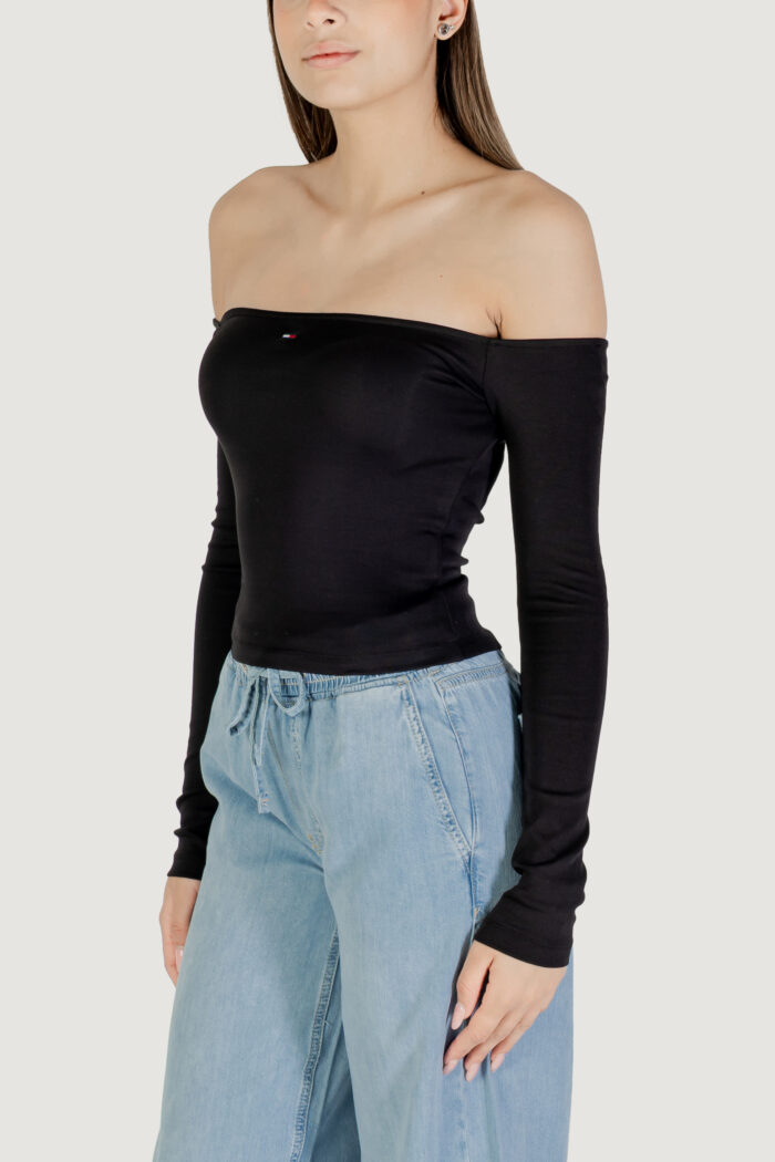 T-shirt manica lunga Tommy Hilfiger TJW SLIM ESSENTIAL B Nero – DW0DW20919