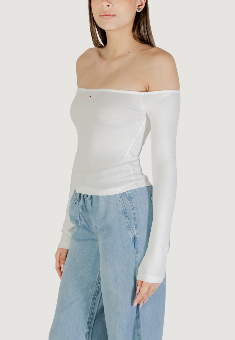 T-shirt manica lunga Tommy Hilfiger Jeans TJW SLIM ESSENTIAL B Panna - Foto 2