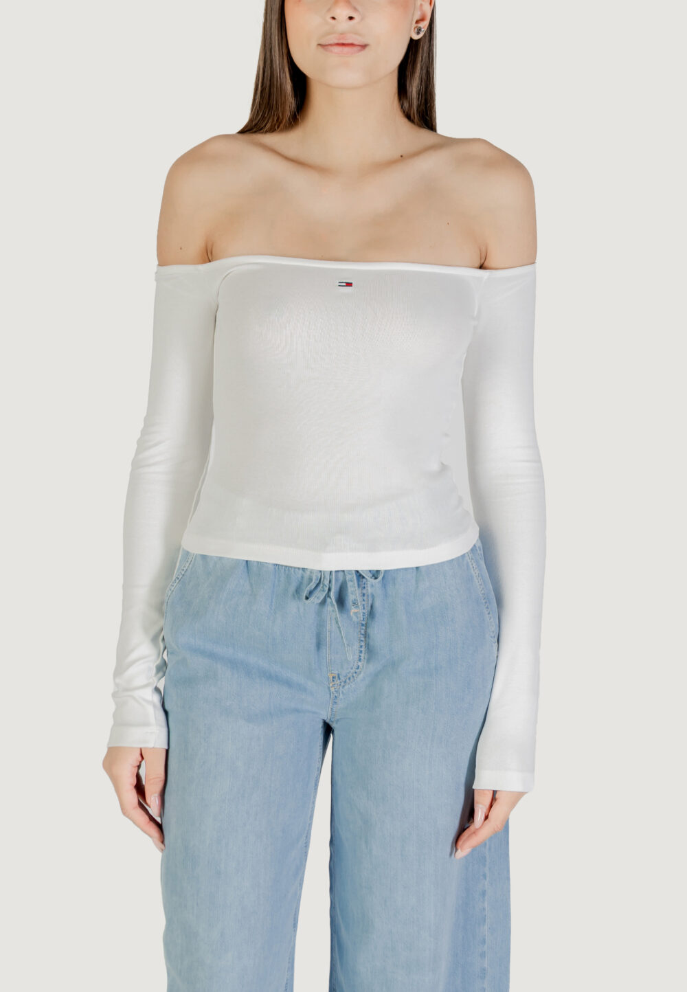 T-shirt manica lunga Tommy Hilfiger Jeans TJW SLIM ESSENTIAL B Panna - Foto 5