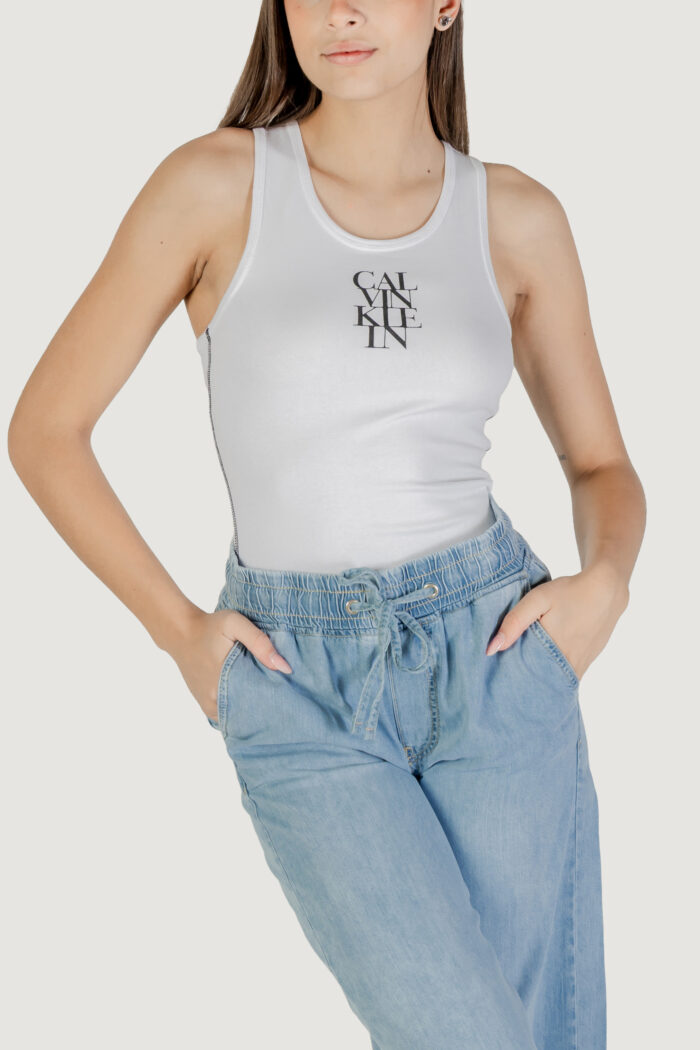 Top Calvin Klein SL COTTON RIB SOLID Bianco – LV044C219G