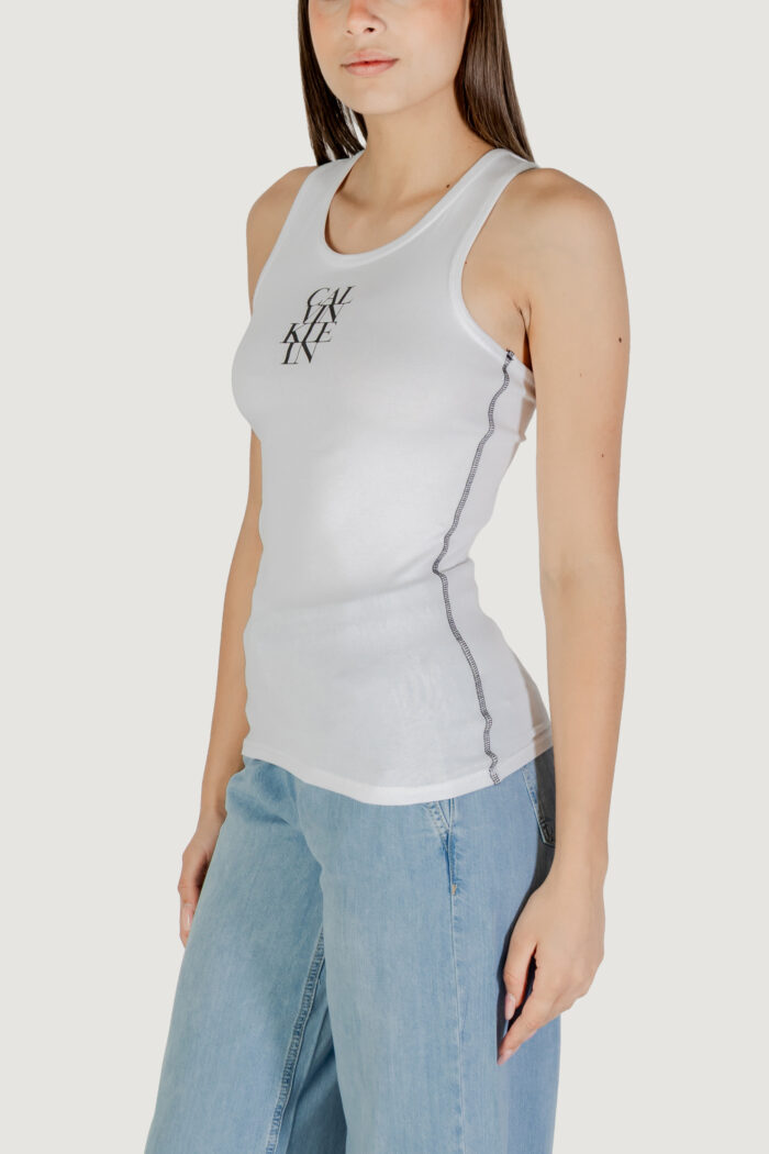 Top Calvin Klein SL COTTON RIB SOLID Bianco – LV044C219G
