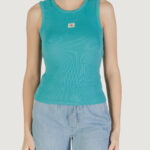 Top Calvin Klein Jeans A - WOVEN LABEL 2X2 Celeste - Foto 5