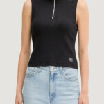 Top Calvin Klein Jeans A- WOVEN LABEL SL QZ Nero - Foto 1