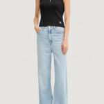 Top Calvin Klein Jeans A- WOVEN LABEL SL QZ Nero - Foto 2
