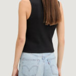 Top Calvin Klein Jeans A- WOVEN LABEL SL QZ Nero - Foto 4