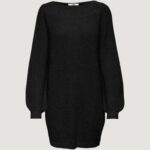 Vestito midi Jacqueline de Yong JDYWHITNEY MEGAN L/S BOAT DRESS KNT NOOS Nero - Foto 1