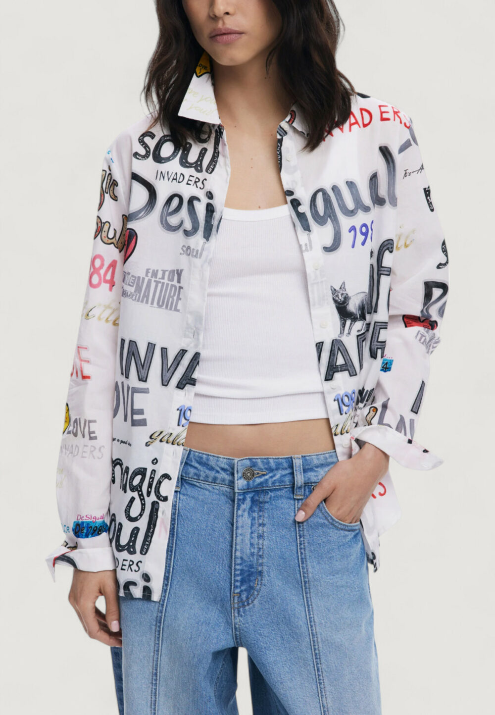 Bluse manica lunga Desigual CAM_SOUL Bianco - Foto 1
