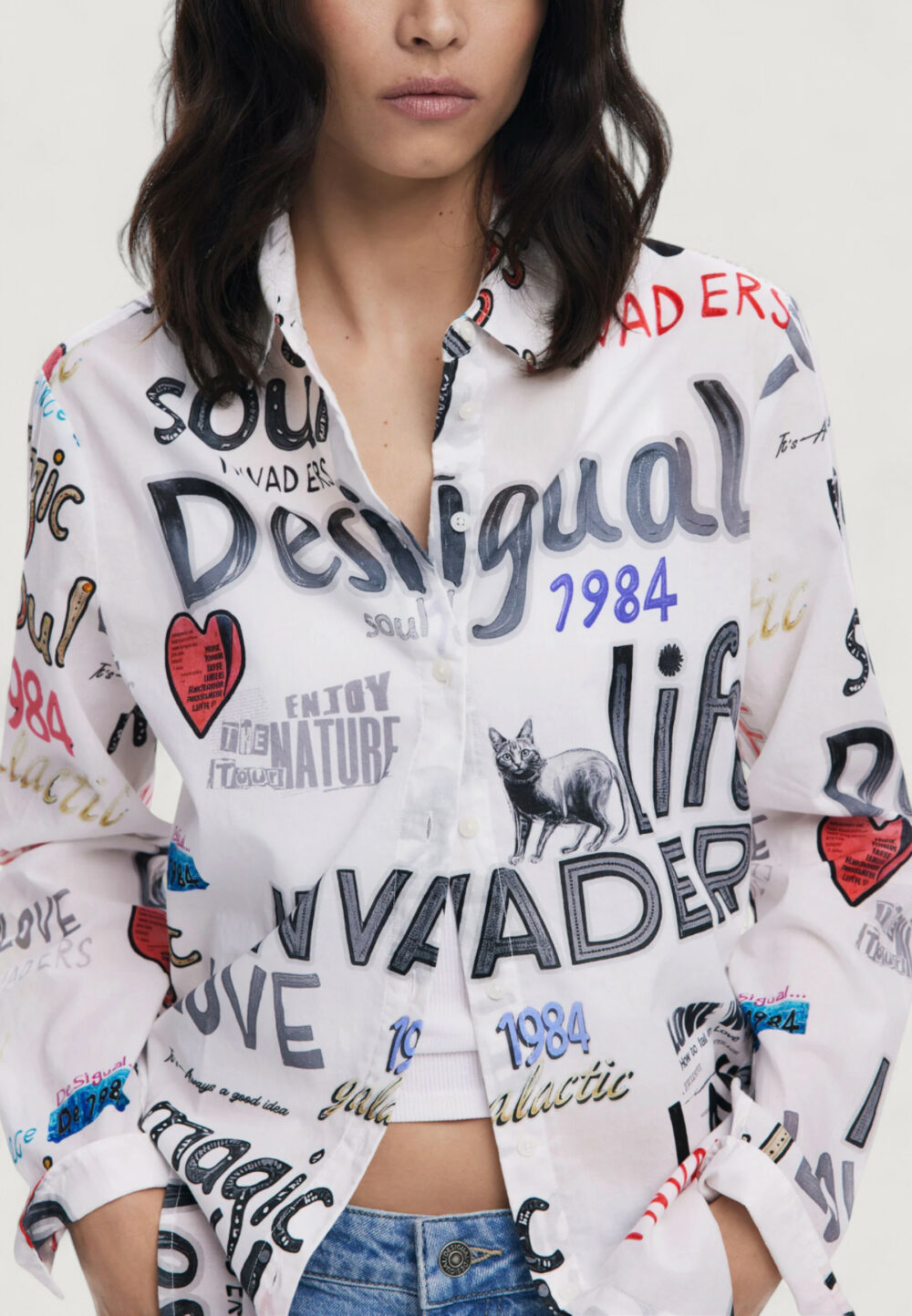 Bluse manica lunga Desigual CAM_SOUL Bianco - Foto 3