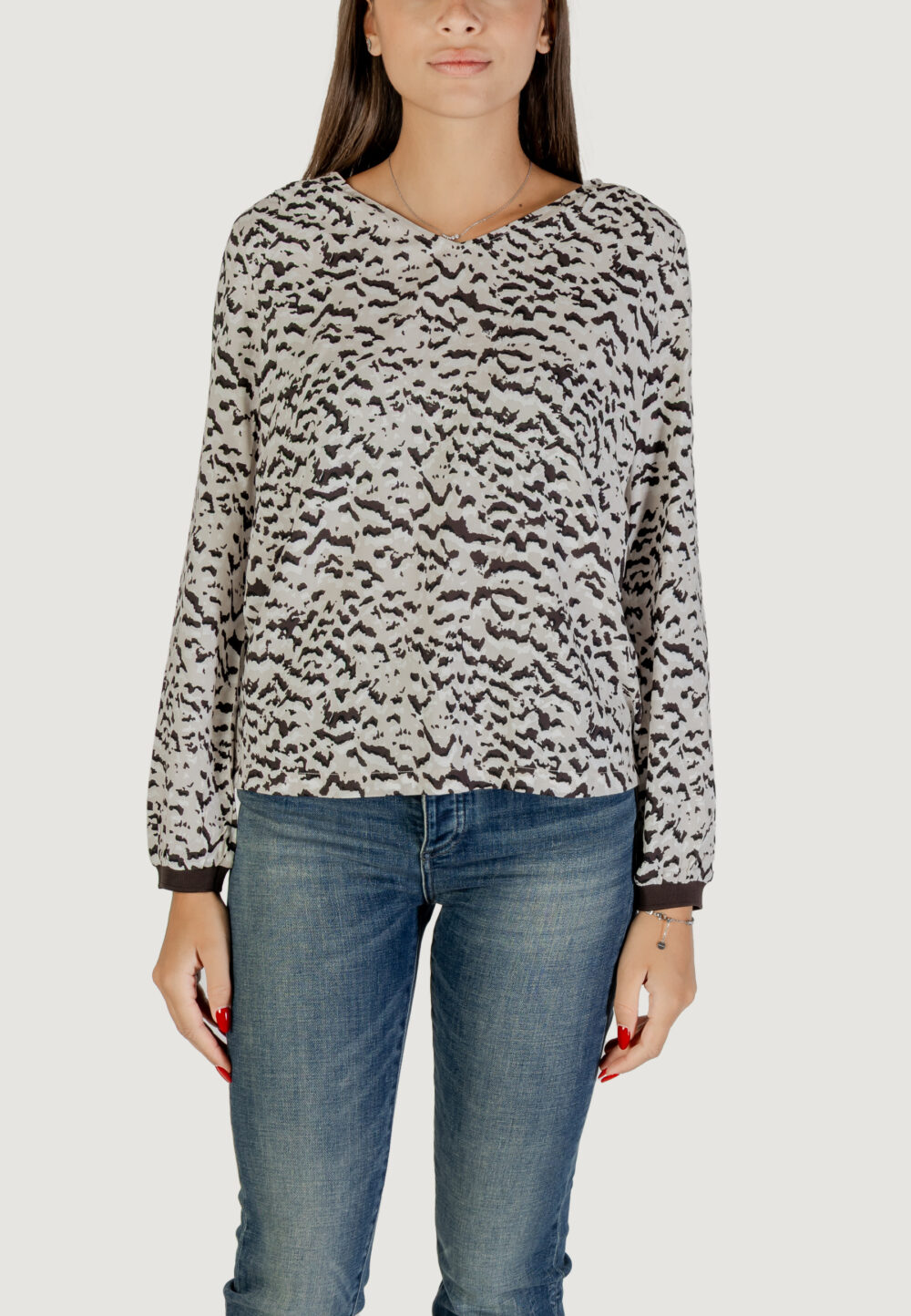 Bluse manica lunga Street One  Nero - Beige - Foto 1