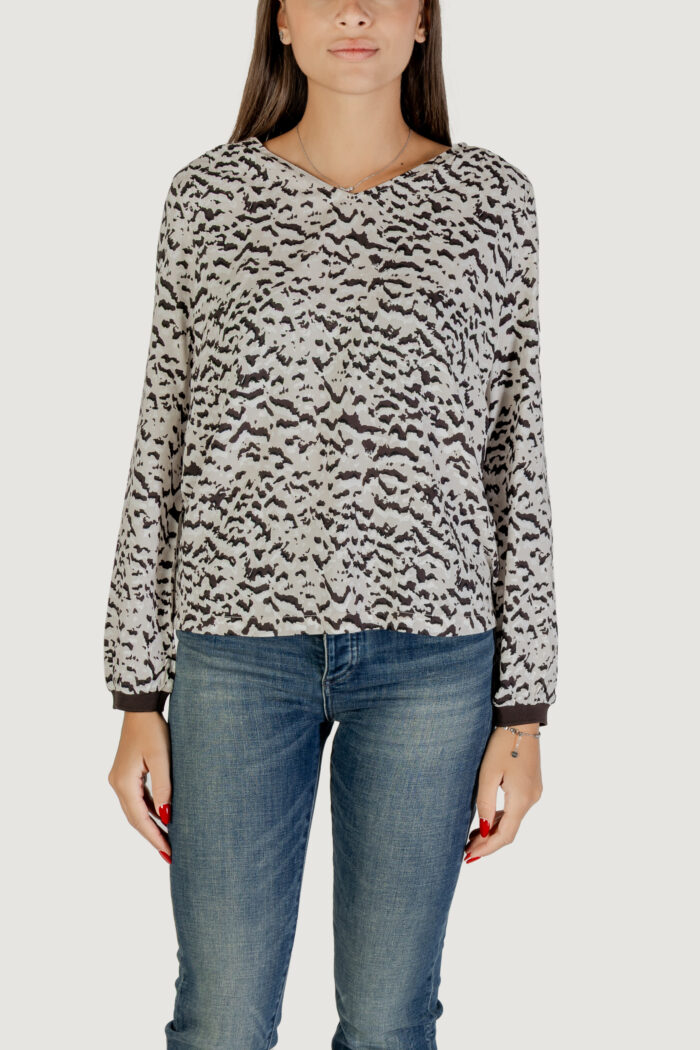 Bluse manica lunga Street One  Nero – Beige