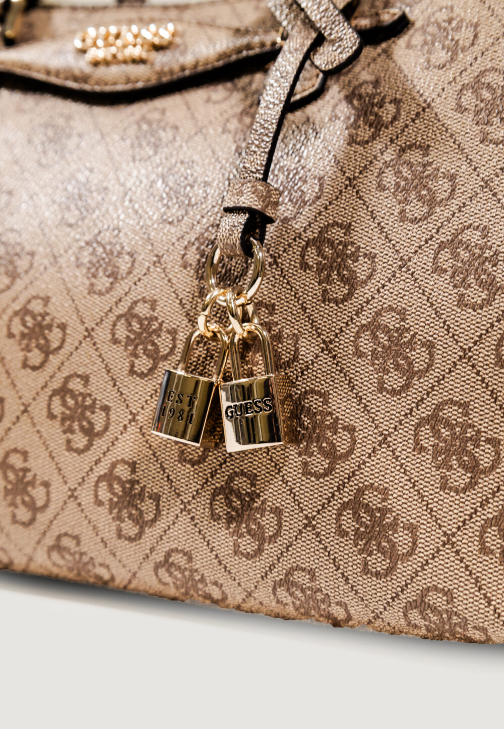 Borsa Guess KATYA GIRLFRIEND SATCHEL Beige - Foto 3