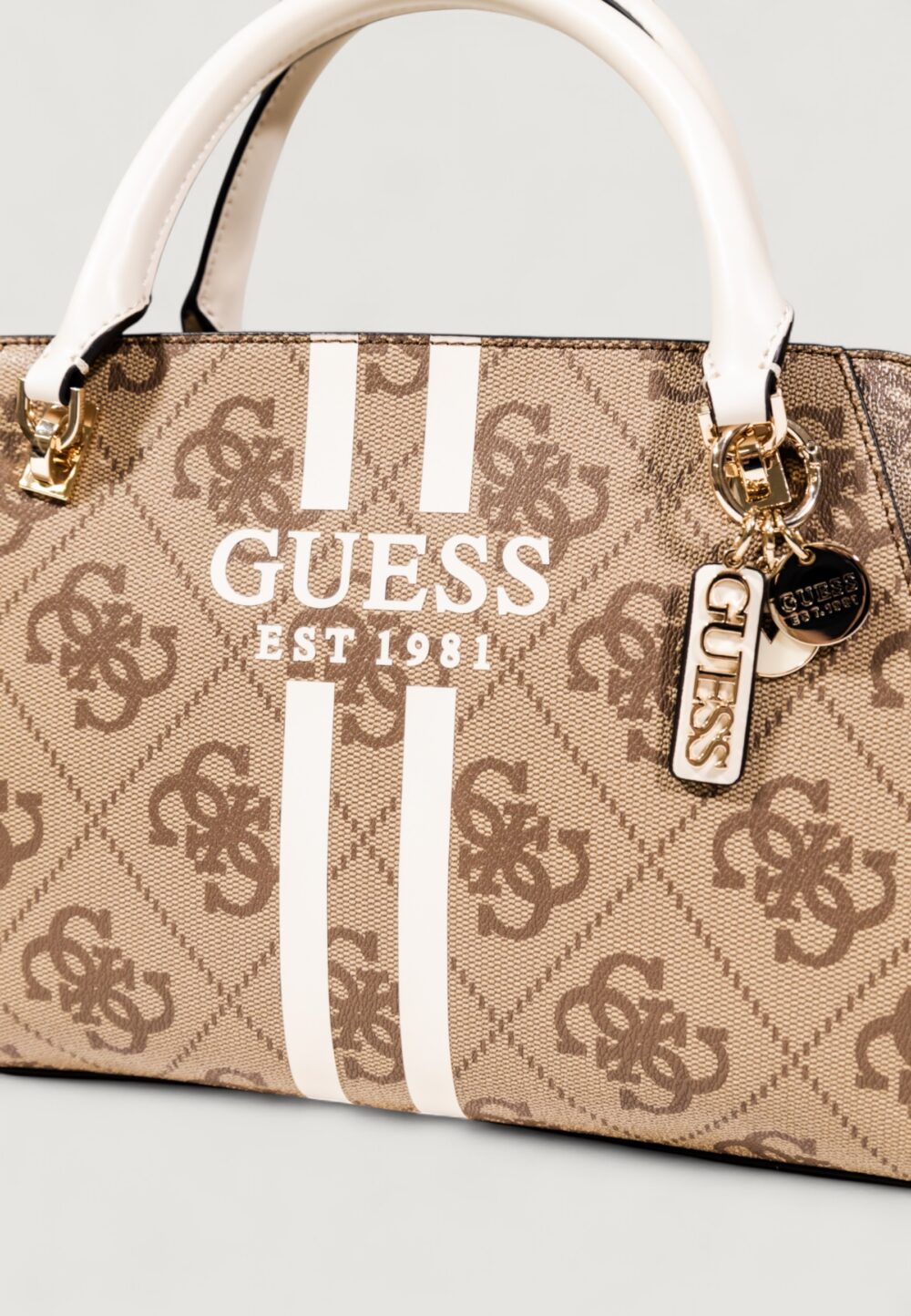 Borsa Guess NOELLE II LUXURY SATCHEL Beige - Foto 3