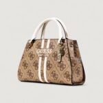 Borsa Guess NOELLE II LUXURY SATCHEL Beige - Foto 4