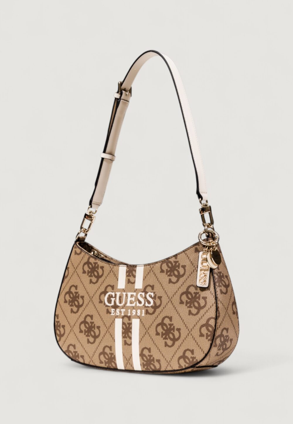 Borsa Guess NOELLE II TOP ZIP SHOULDER BAG Beige - Foto 3