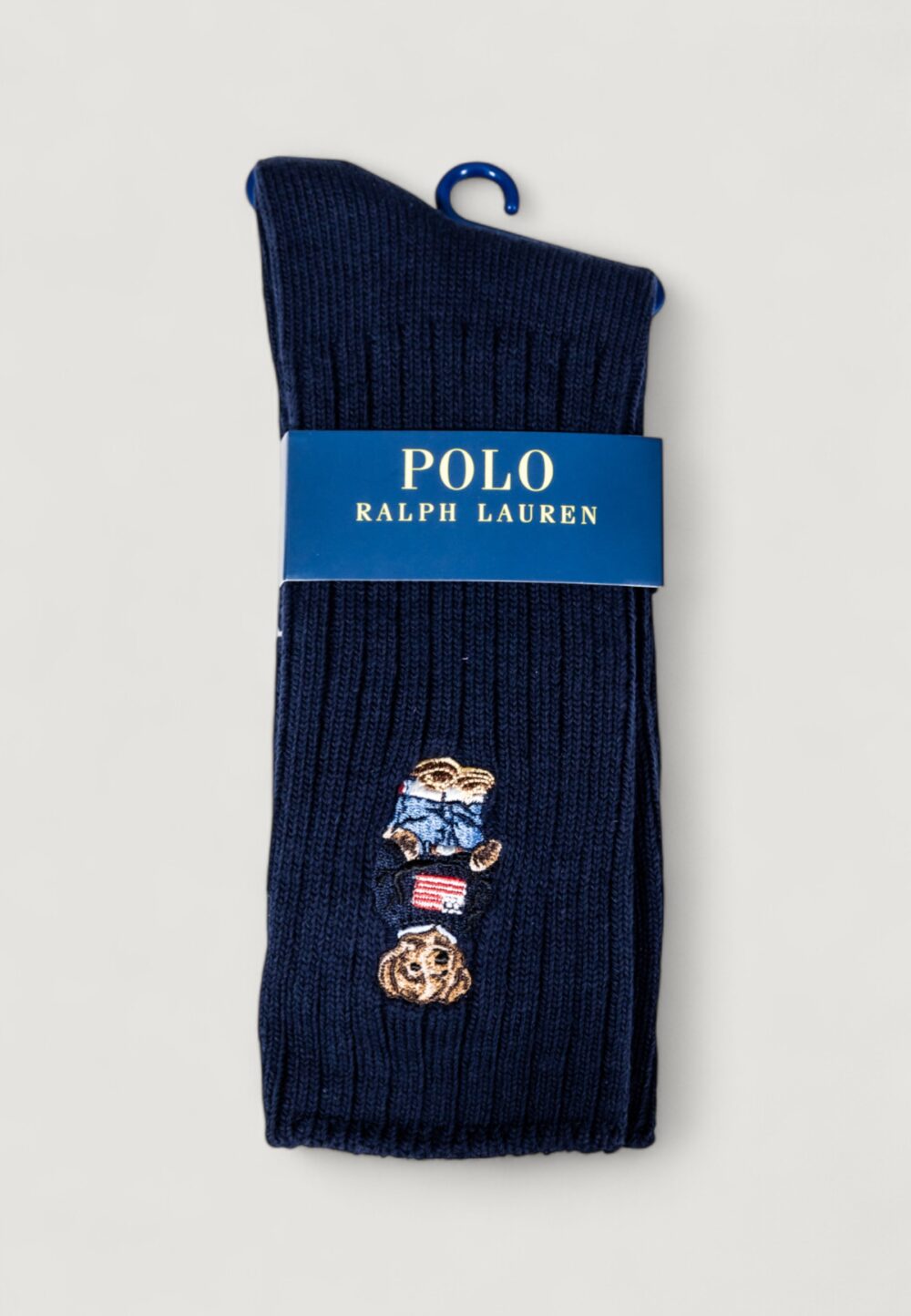 Calzini Lunghi Ralph Lauren EMBRDRD BR C-CREW SOCK-SINGLE Blue scuro - Foto 1